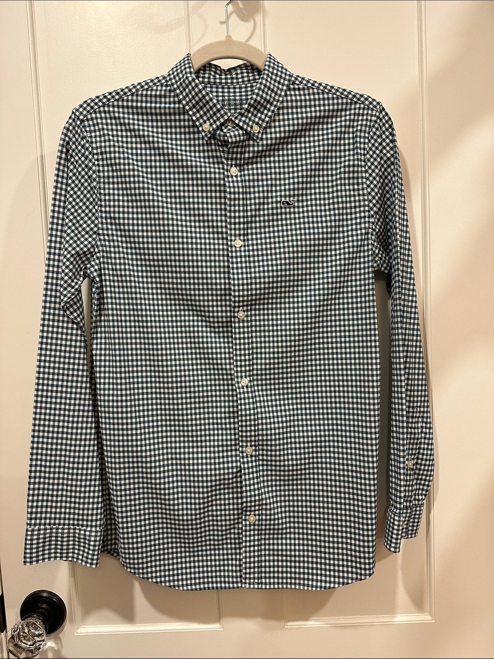 Vineyard Vines Green and White Gingham Button-Down Shirt